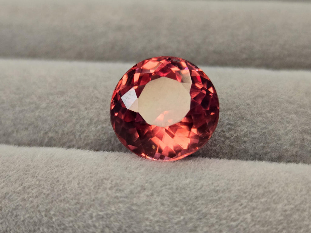 Padparadscha Sapphire, 9-10 Ct Round Cut, Loose Certified Gemstone