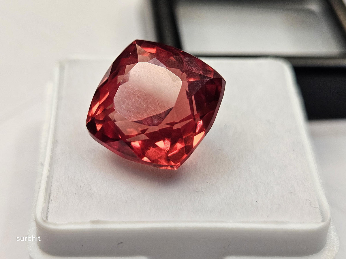 10-12 Ct Padparadscha Sapphire, Cushion Cut Loose Gemstone