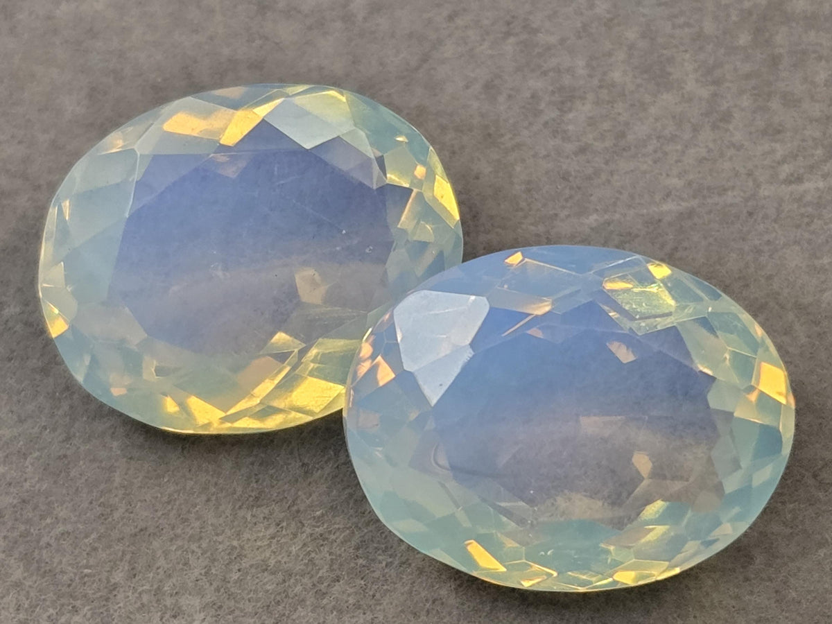 Welo Opal Pair, Australian Oval Gemstones, Jewelry Making (33-35 Ct Total)