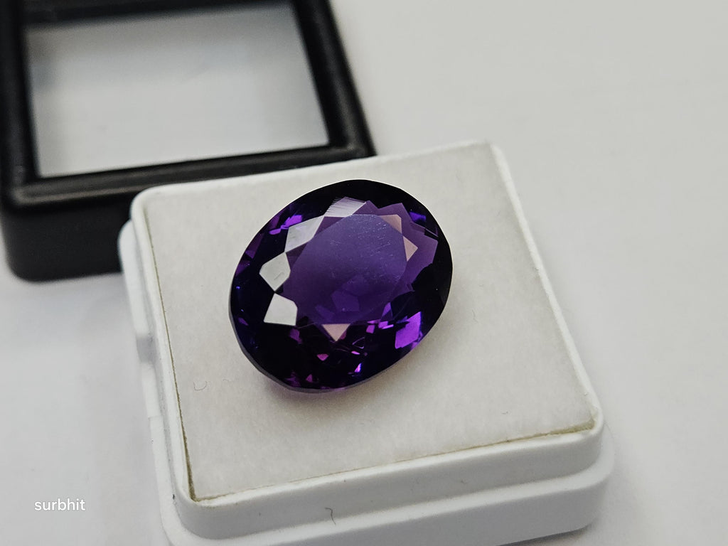 Certified Lab Created Amethyst Oval Gemstone – 8-9 Ct Purple Stone for Jewelry Making