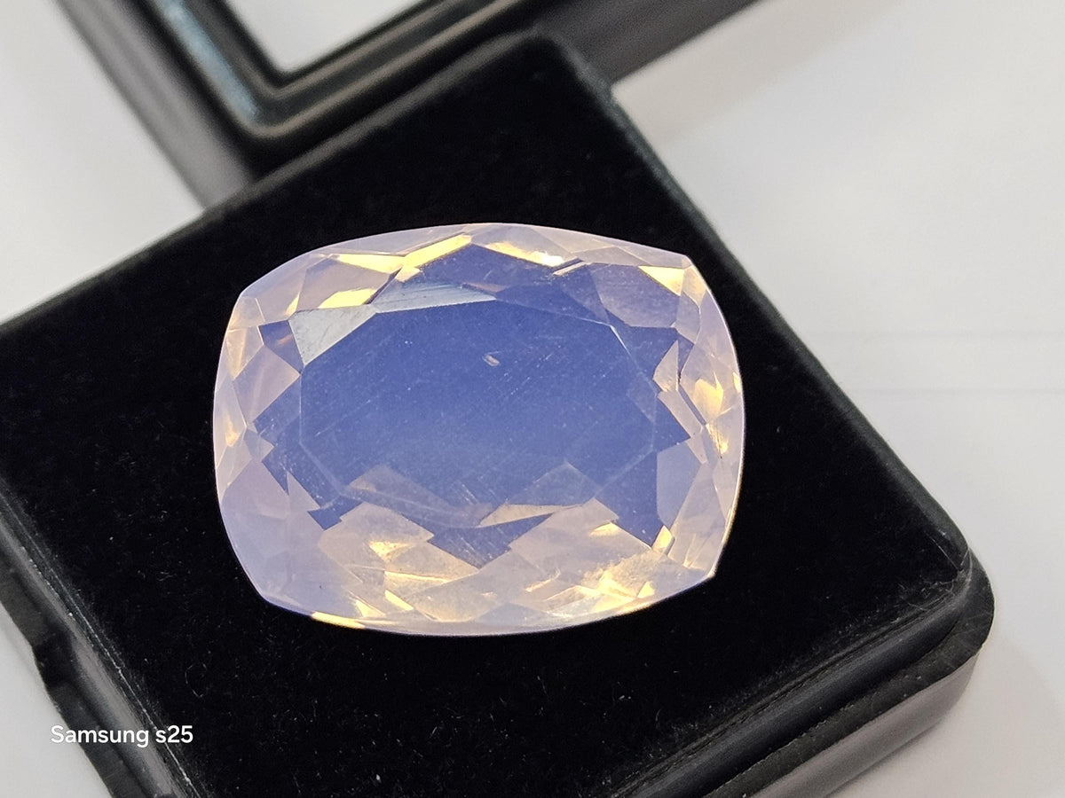 Cushion Cut Pink Opal Gemstone, 14-16 Ct Lab Created