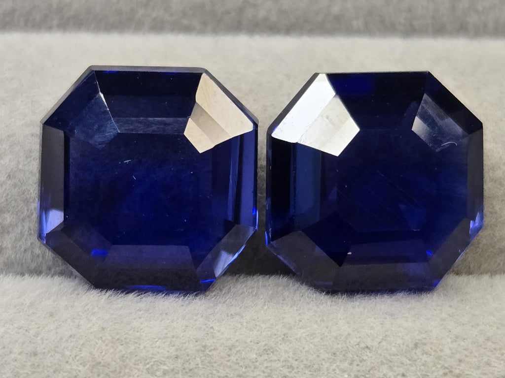 Blue Tanzanite Natural Pair Of VVS Asscher Cut 18-20 Ct Certified Loose Gemstone