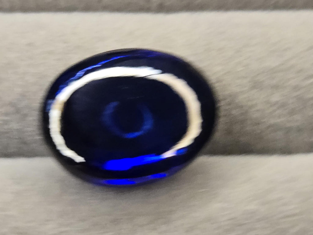 Blue Iolite Oval Cabochon, 18-19 Ct Lab-Created Loose Gemstone