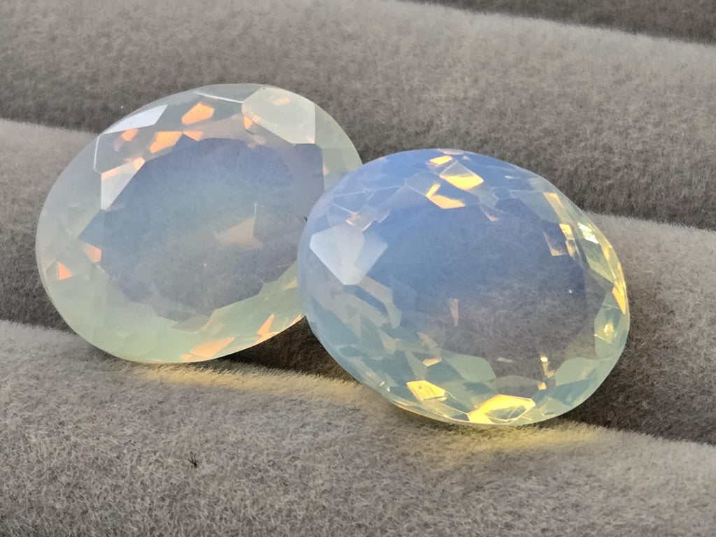 Welo Opal Pair, Australian Oval Gemstones, Jewelry Making (33-35 Ct Total)