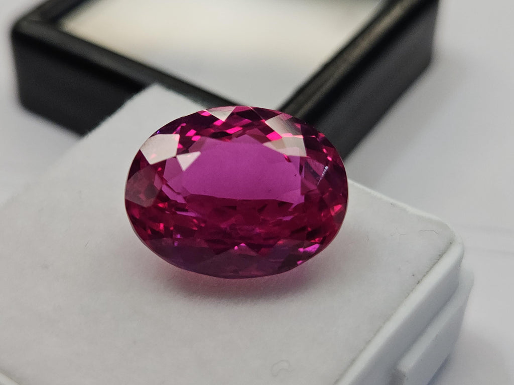 Certified Dark Pink Sapphire Oval Gemstone – 10–11 Ct Loose Stone for Jewelry