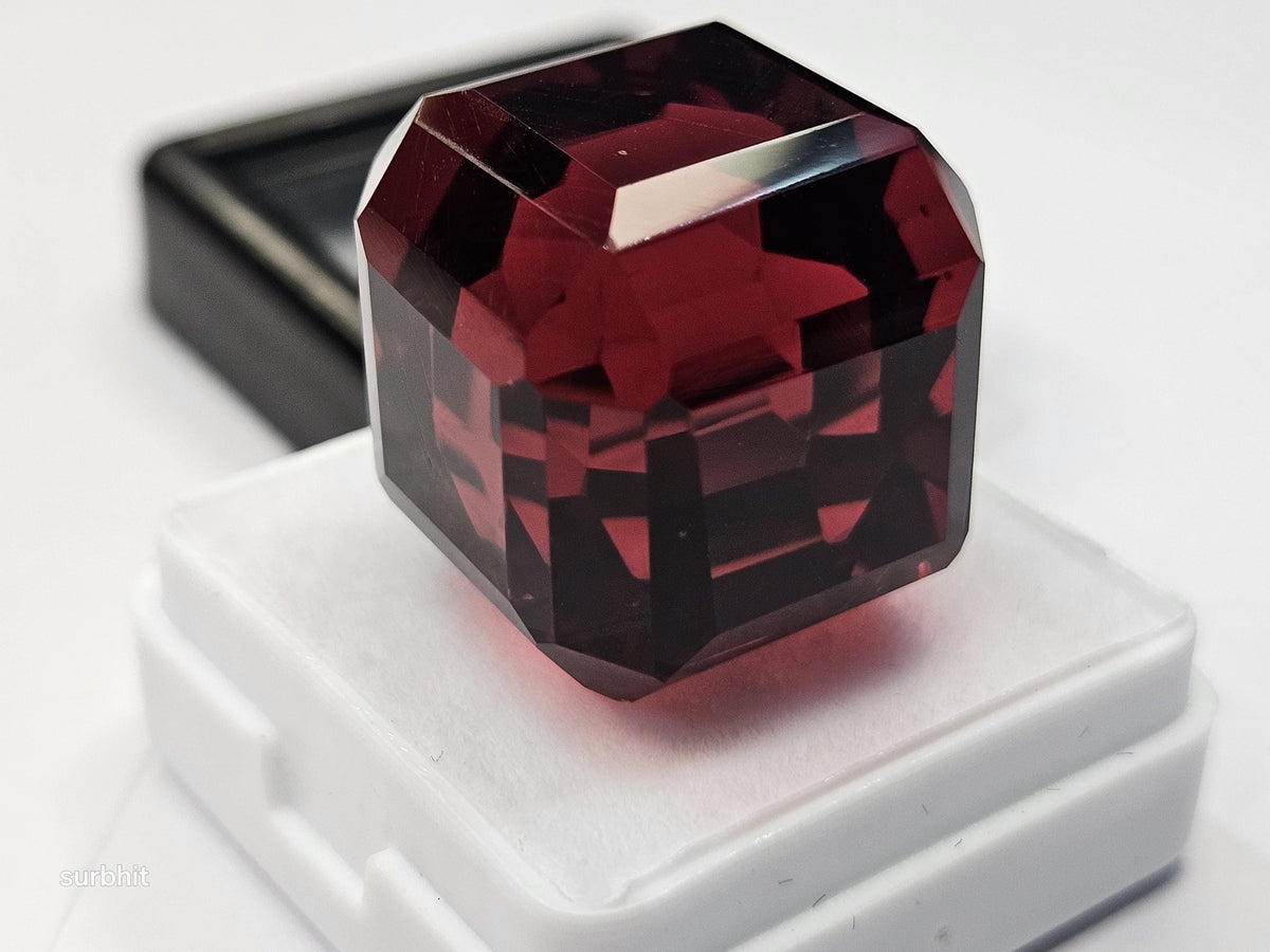 Mozambique Red Ruby Cube, 65-66 Ct Faceted Gemstone
