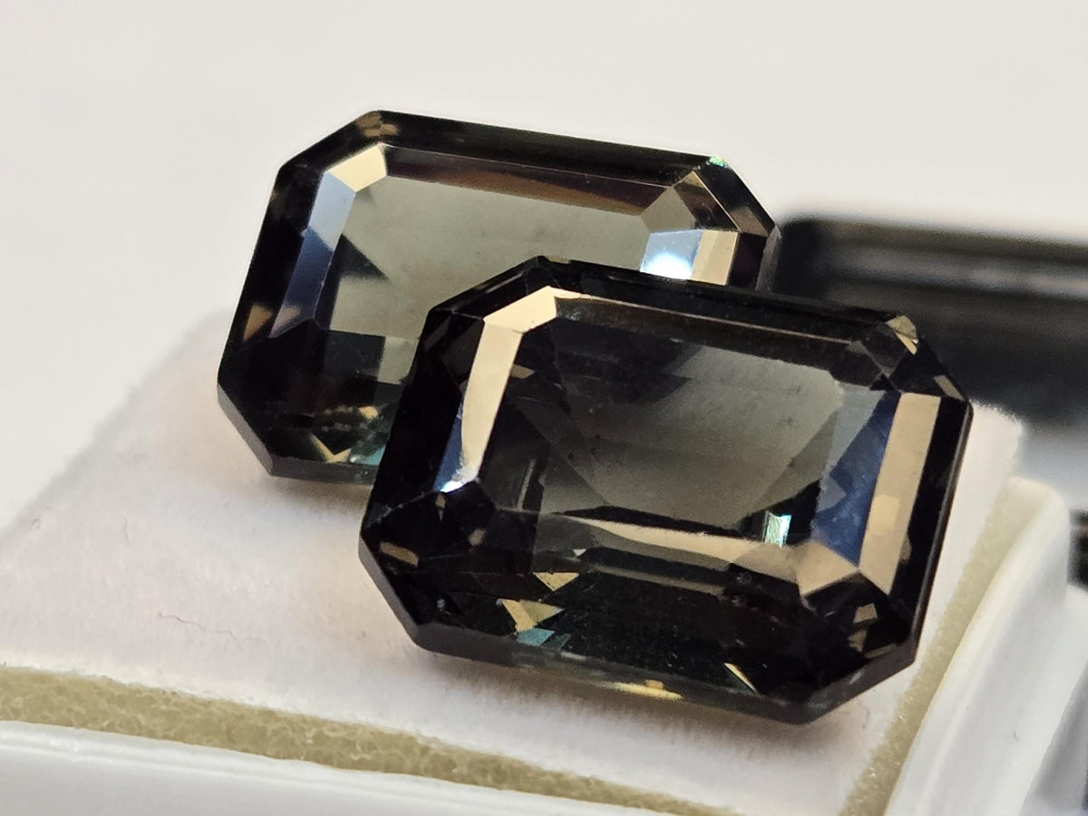 Certified Natural Jade Green Topaz Pair – Emerald Cut, 24-25 Ct (Brazil)