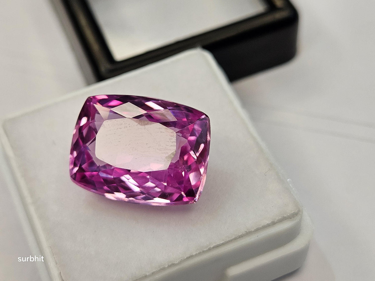 Certified Natural Pink Sapphire Cushion Cut Gemstone (13-15 Ct) for Statement Jewelry Making