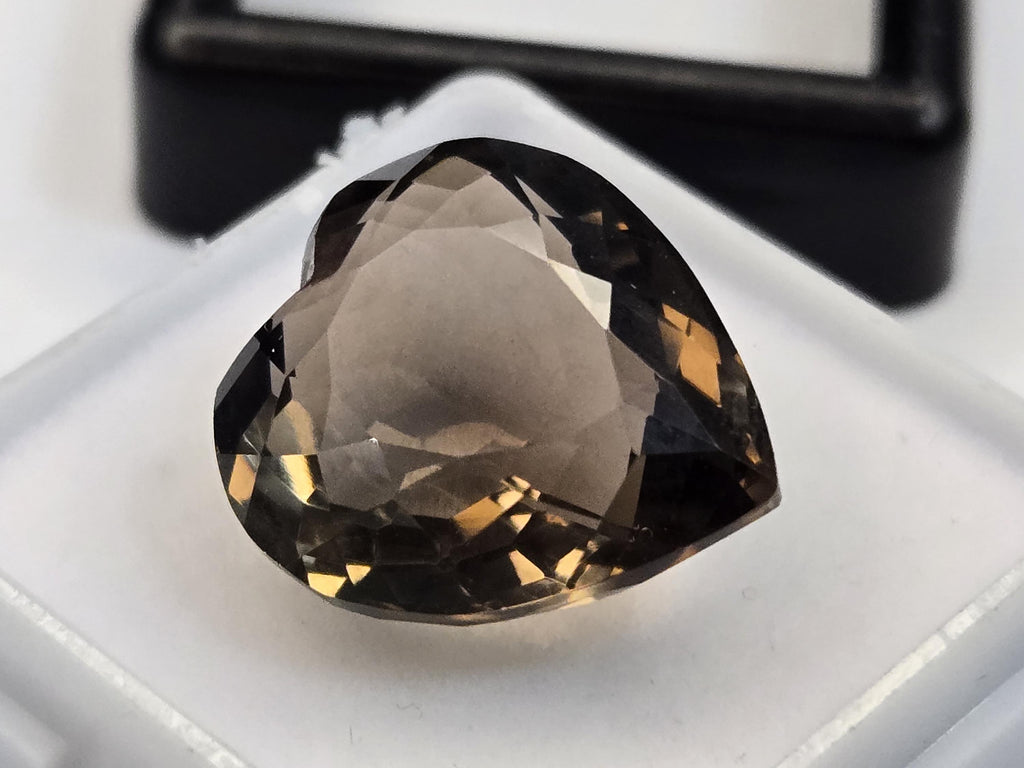 Certified Smoky Black Quartz Heart Cut Gemstone for Jewelry Making