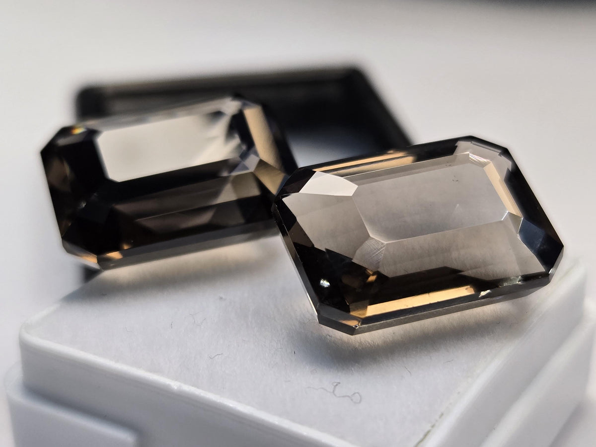 Smoky Black Quartz Emerald Cut Gemstone for Rings, Pendants, Jewelry (24-25 Ct)