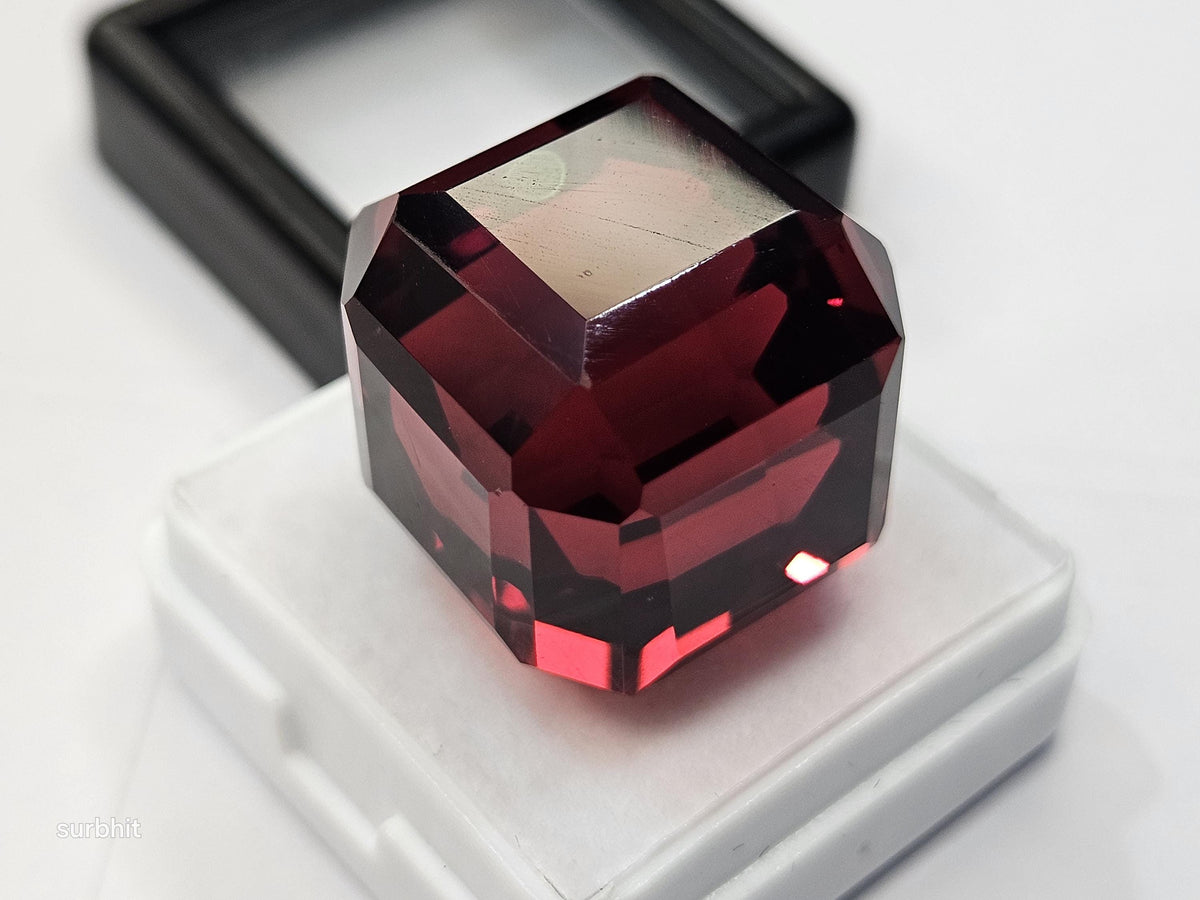 Mozambique Red Ruby Cube, 65-66 Ct Faceted Gemstone