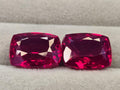 Red Ruby Pair Of 18+ Ct Cushion Cut Gemstones for Jewelry Making