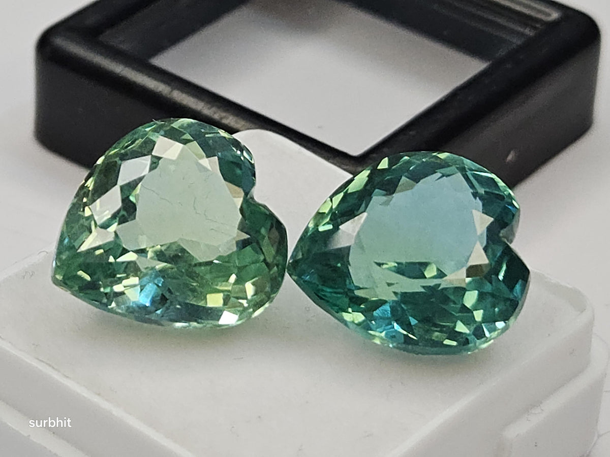 Certified Green Sapphire Heart Cut Gemstones (22-23 Ct) for Jewelry Making