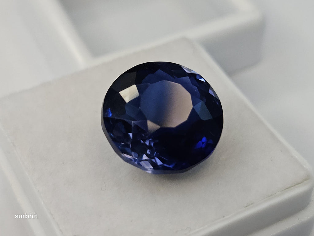 Certified Blue Tanzanite Gemstone, 12 Carat Round Cut, Tanzania Origin, Faceted Stone for Jewelry