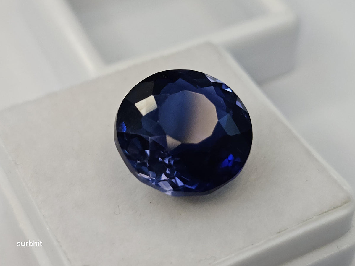 Certified Blue Tanzanite Gemstone, 12 Carat Round Cut, Tanzania Origin, Faceted Stone for Jewelry