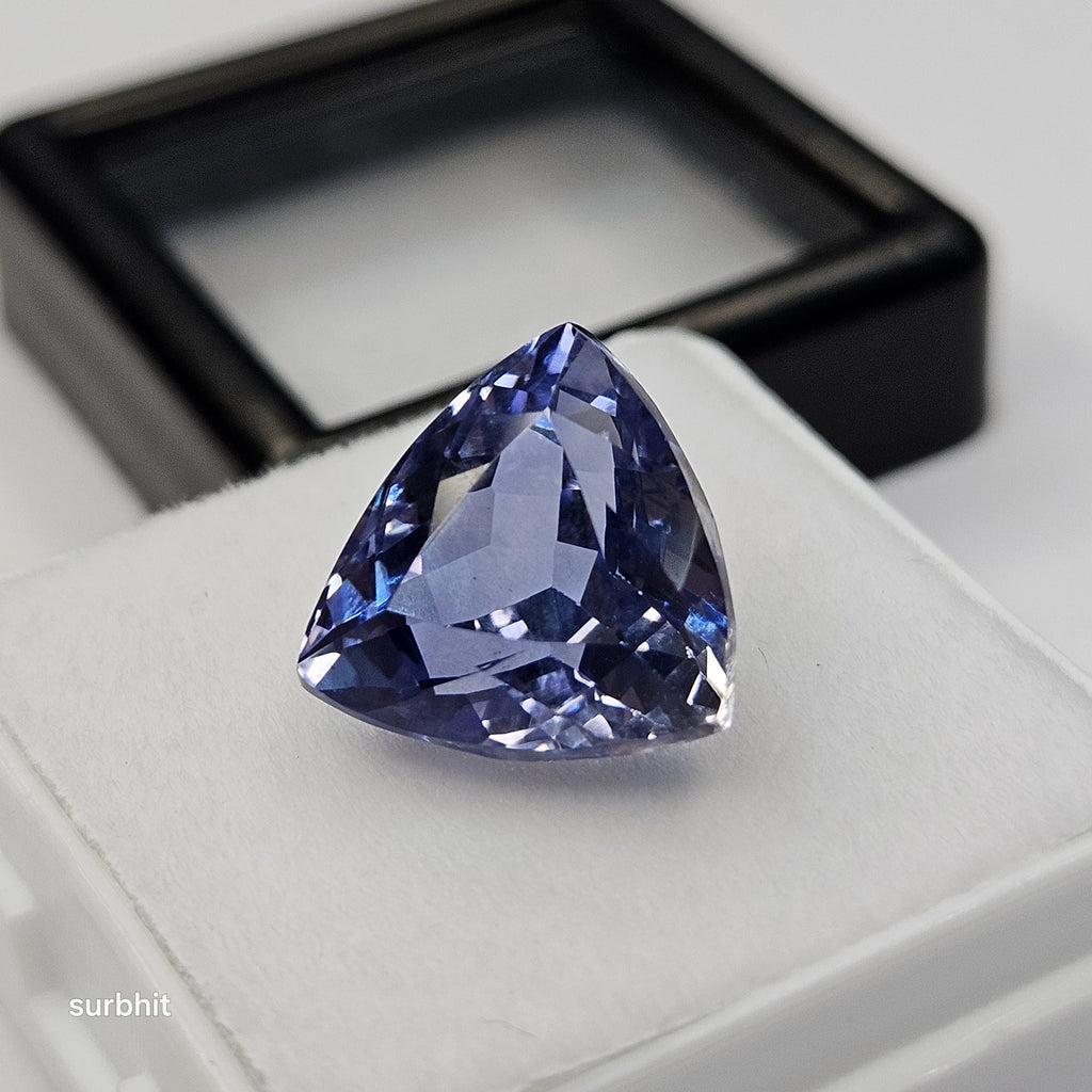 Blue Tanzanite Gemstone, Trillion Cut, 8-9 Ct Loose Stone