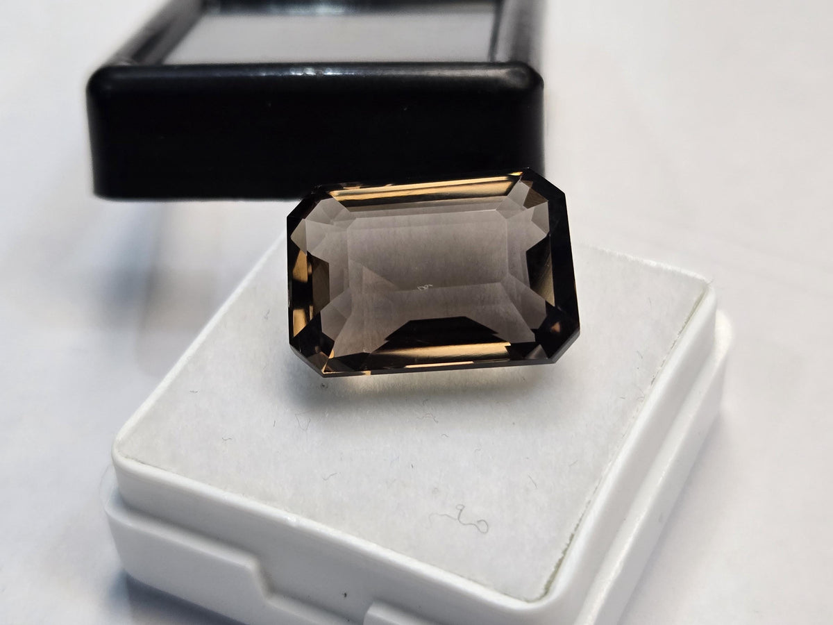 Smoky Black Quartz Emerald Cut Gemstone for Jewelry Making