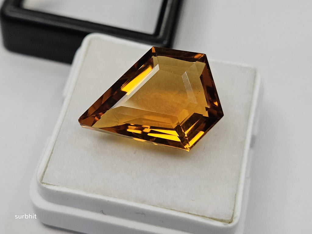 Certified Yellow Citrine Gemstone – 12-13 Ct Fancy Cut Loose Stone for Jewelry Making