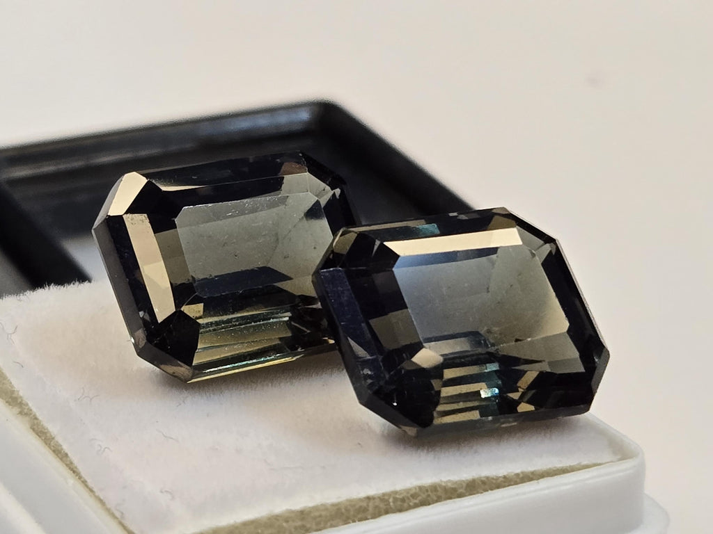 Certified Natural Jade Green Topaz Pair – Emerald Cut, 24-25 Ct (Brazil)