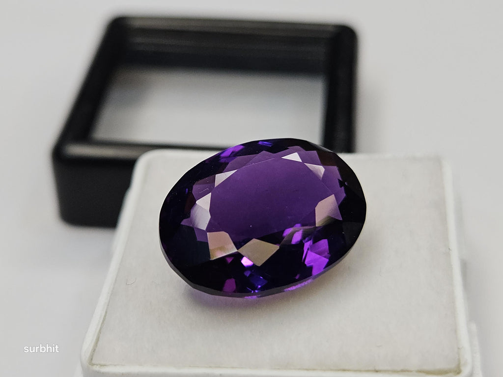 Certified Lab Created Amethyst Oval Gemstone – 8-9 Ct Purple Stone for Jewelry Making