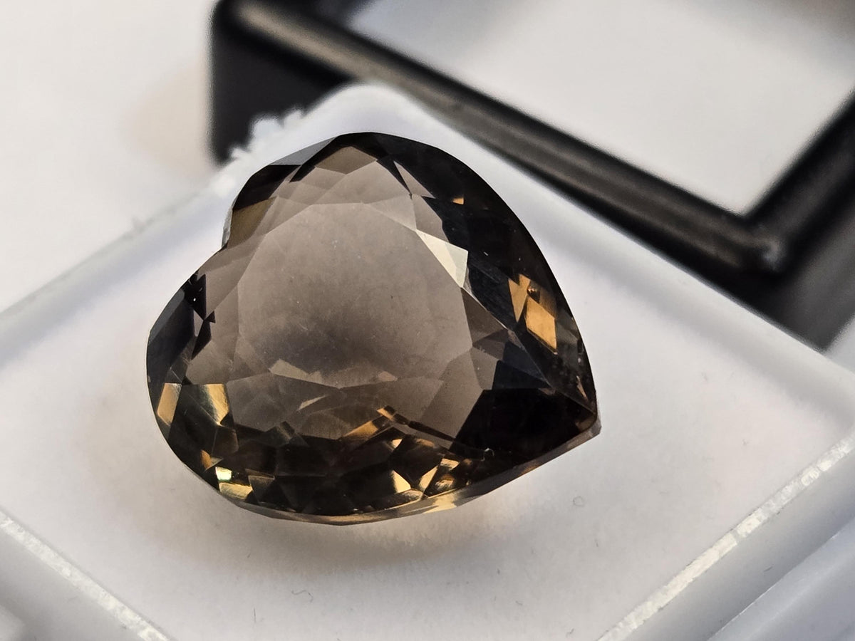 Certified Smoky Black Quartz Heart Cut Gemstone for Jewelry Making