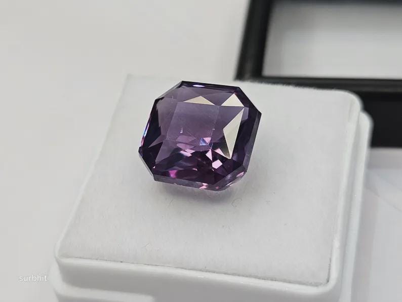 Natural Purple Pink Tanzanite 9+ Ct Radiant Cut Loose Gemstone from Brazil for Rings, Pendants & Jewelry Making