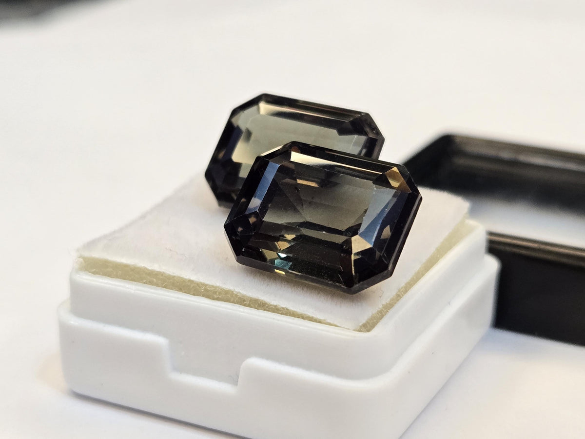 Certified Natural Jade Green Topaz Pair – Emerald Cut, 24-25 Ct (Brazil)