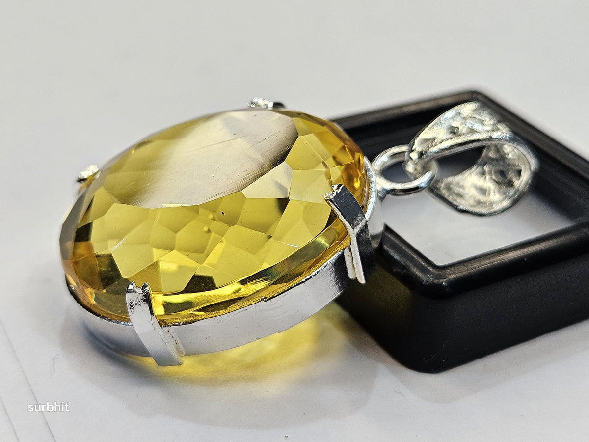 Yellow Pendant Topaz Oval Cut 67-69 Ct Lab-Created Loose Certified Gemstone