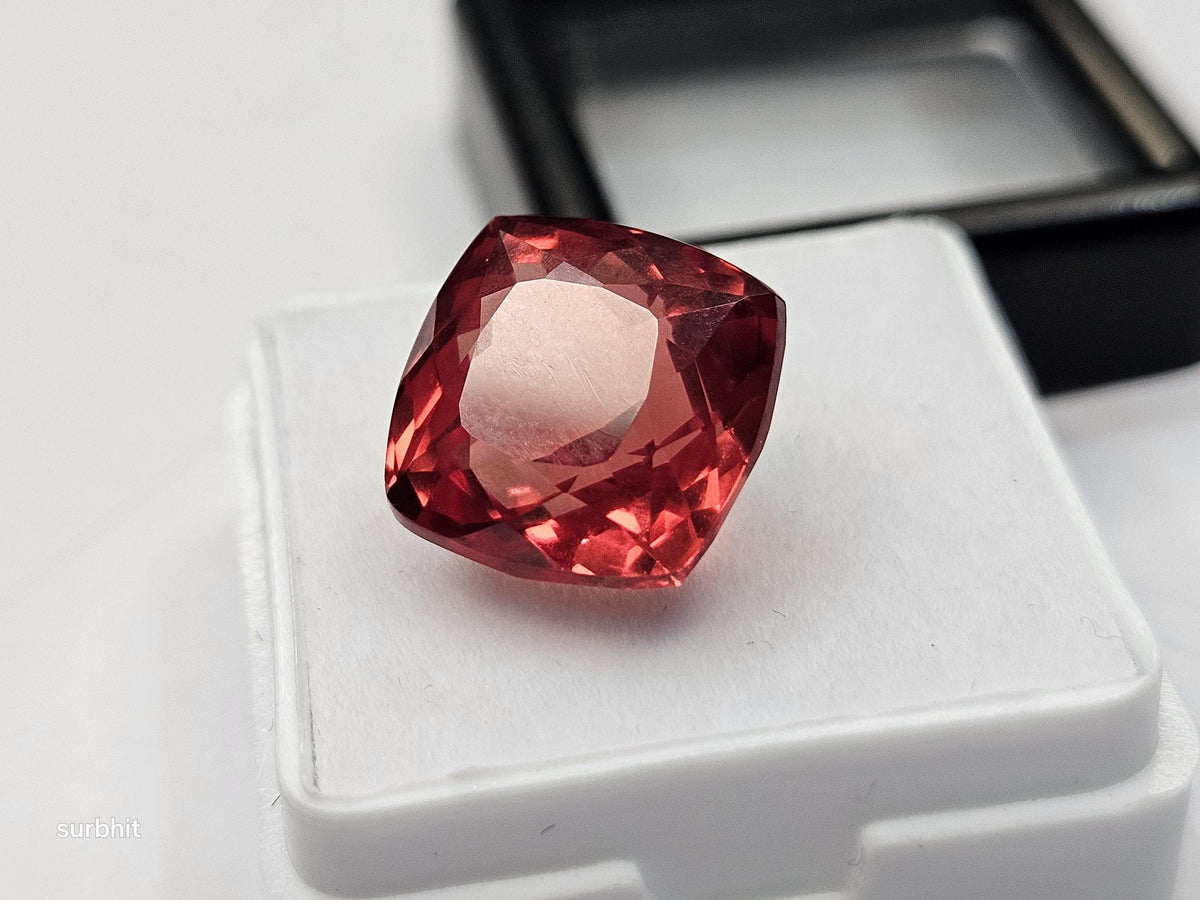 10-12 Ct Padparadscha Sapphire, Cushion Cut Loose Gemstone