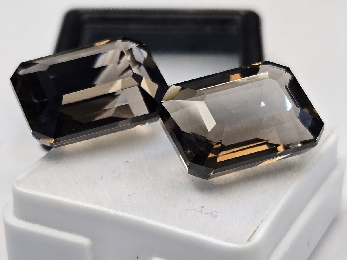 Smoky Black Quartz Emerald Cut Gemstone for Rings, Pendants, Jewelry (24-25 Ct)