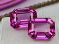 Certified Natural Light Pink Sapphire 15–16 Ct Emerald Cut Matching Pair Loose Gemstones for Earrings, Rings & Jewelry Making