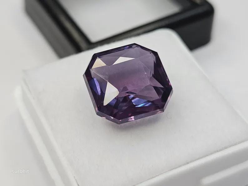 Natural Purple Pink Tanzanite 9+ Ct Radiant Cut Loose Gemstone from Brazil for Rings, Pendants & Jewelry Making