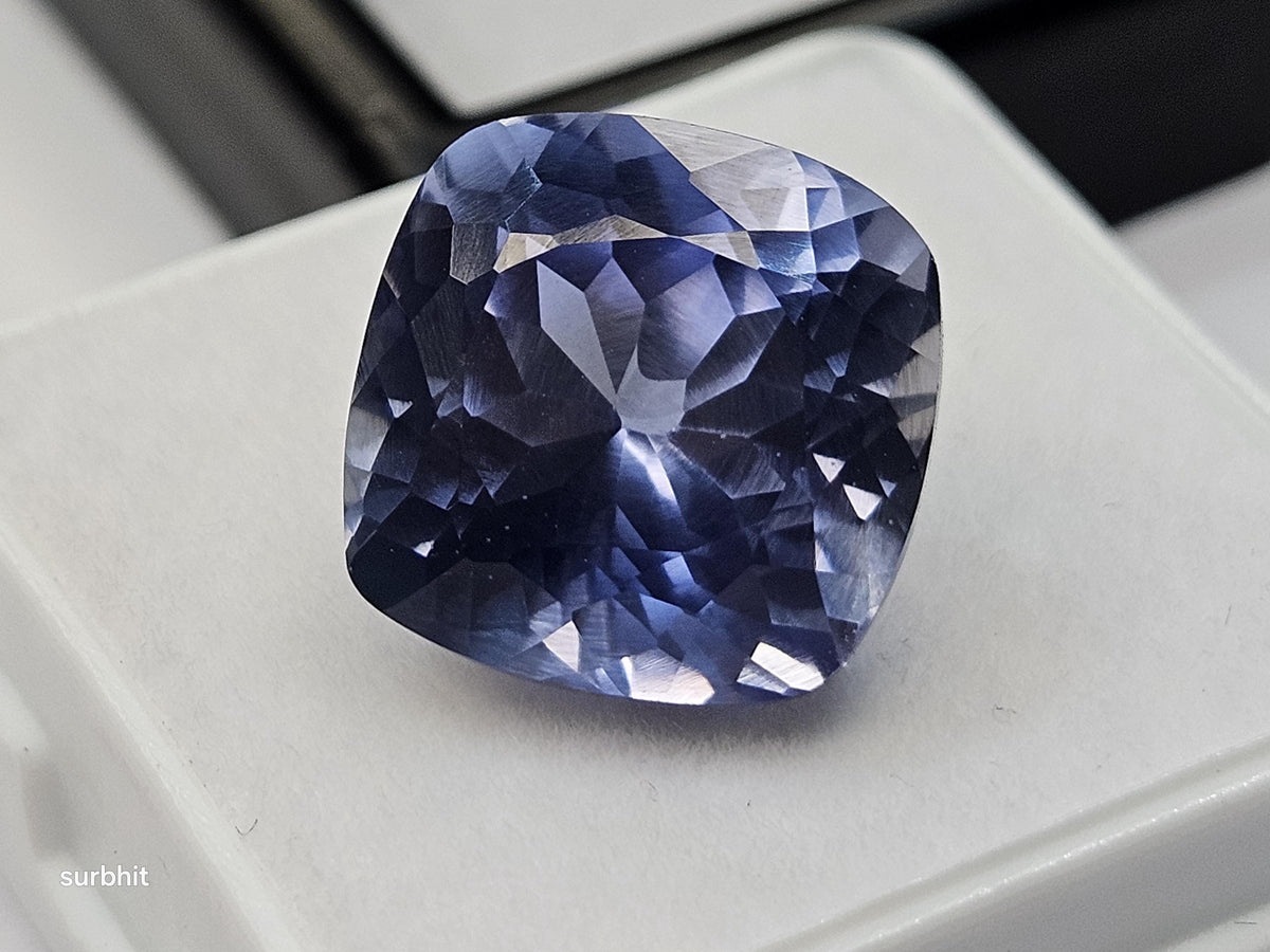 Cushion Cut Blue Tanzanite Gemstone, 12-13 Carat Loose Stone