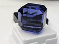 Blue Tanzanite Cube Cut Gemstone, 65 ct Faceted Stone