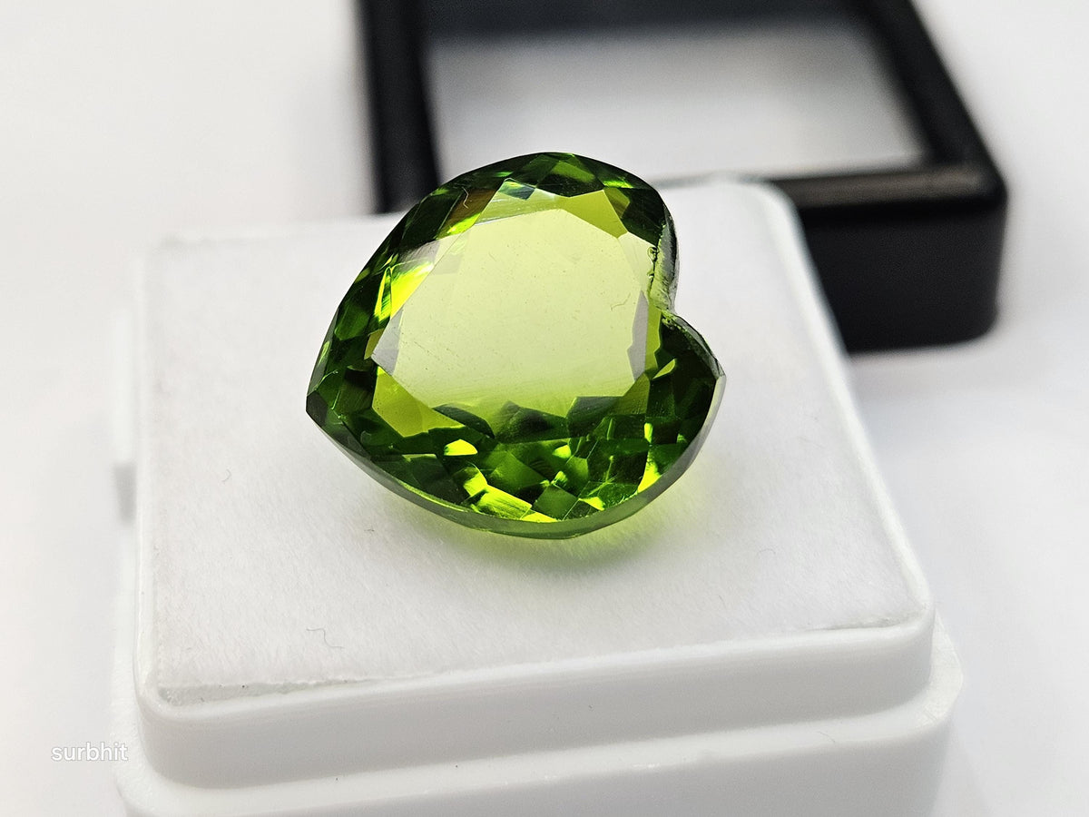 10+ Ct Natural Peridot – Heart Cut Loose Gemstone for Jewelry