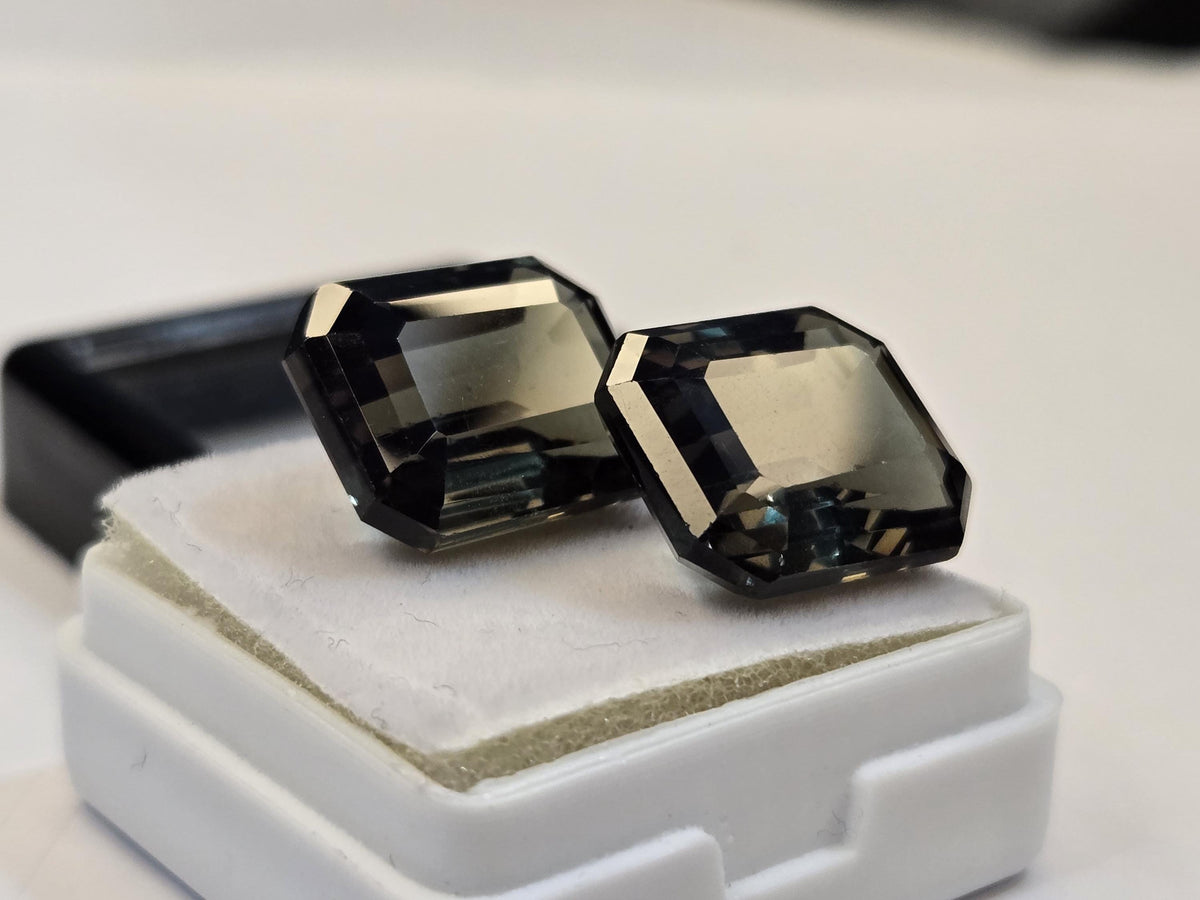 Certified Natural Jade Green Topaz Pair – Emerald Cut, 24-25 Ct (Brazil)
