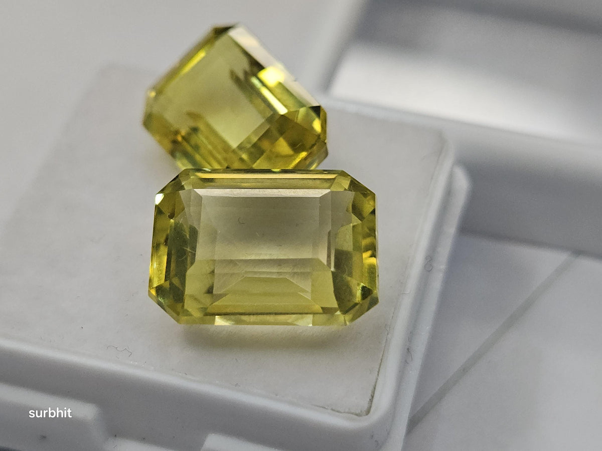 Certified Ceylon Yellow Sapphire Pair – Emerald Cut Loose Gemstones for Jewelry Making