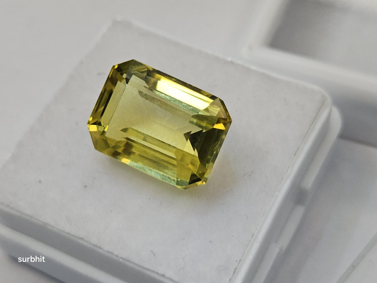 Natural Certified Ceylon Yellow Sapphire Emerald Cut 10-11 Ct Loose Gemstone