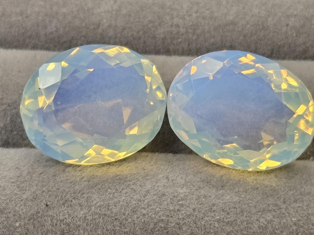 Welo Opal Pair, Australian Oval Gemstones, Jewelry Making (33-35 Ct Total)