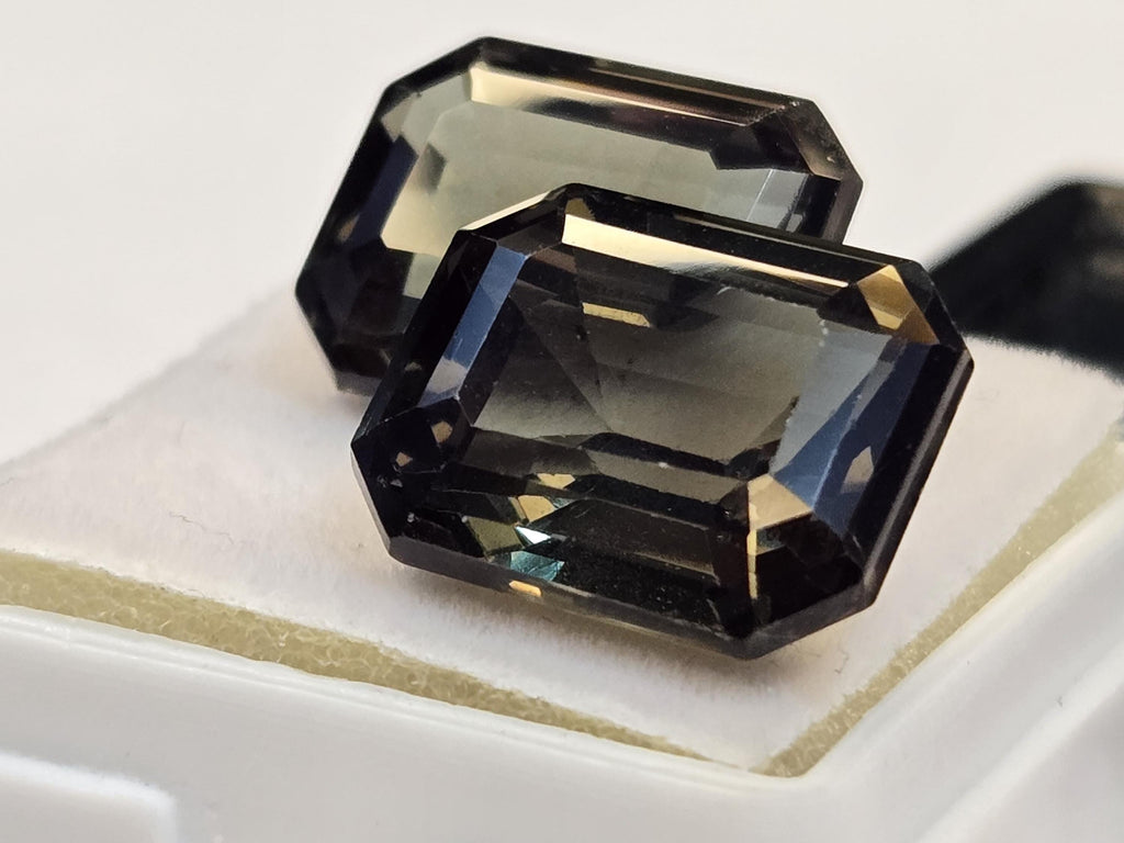 Certified Natural Jade Green Topaz Pair – Emerald Cut, 24-25 Ct (Brazil)