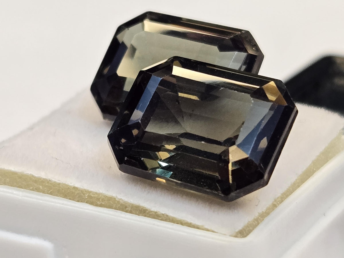 Certified Natural Jade Green Topaz Pair – Emerald Cut, 24-25 Ct (Brazil)