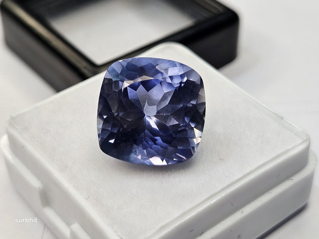 Cushion Cut Blue Tanzanite Gemstone, 12-13 Carat Loose Stone