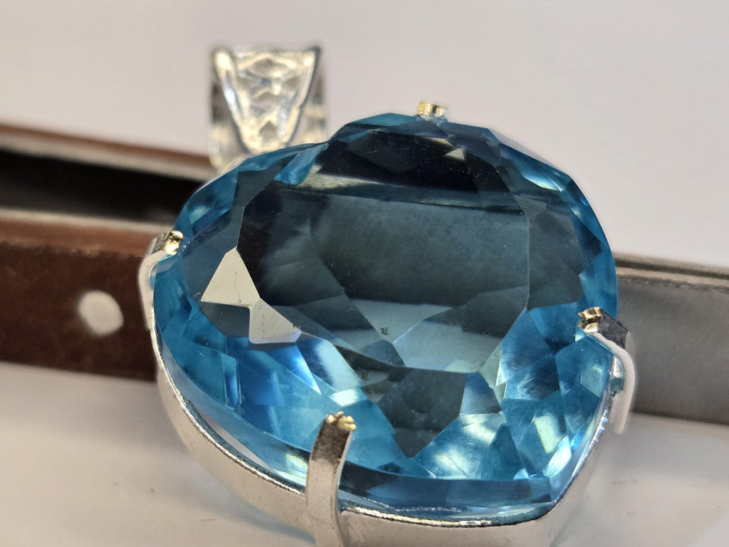Lab Created Blue Topaz Heart Gemstone – Certified Brazilian Loose Stone for Jewelry Making