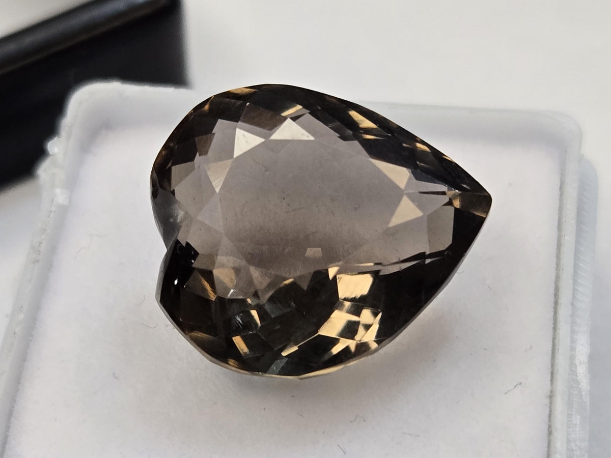 Certified Smoky Black Quartz Heart Cut Gemstone for Jewelry Making