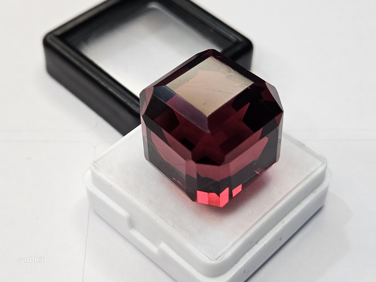 Mozambique Red Ruby Cube, 65-66 Ct Faceted Gemstone
