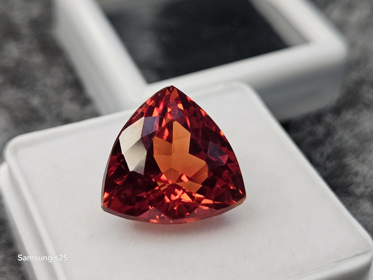 Natural Mexican Fire Opal Trillion Cut Gemstone (9-10 Ct) for Jewelry Making