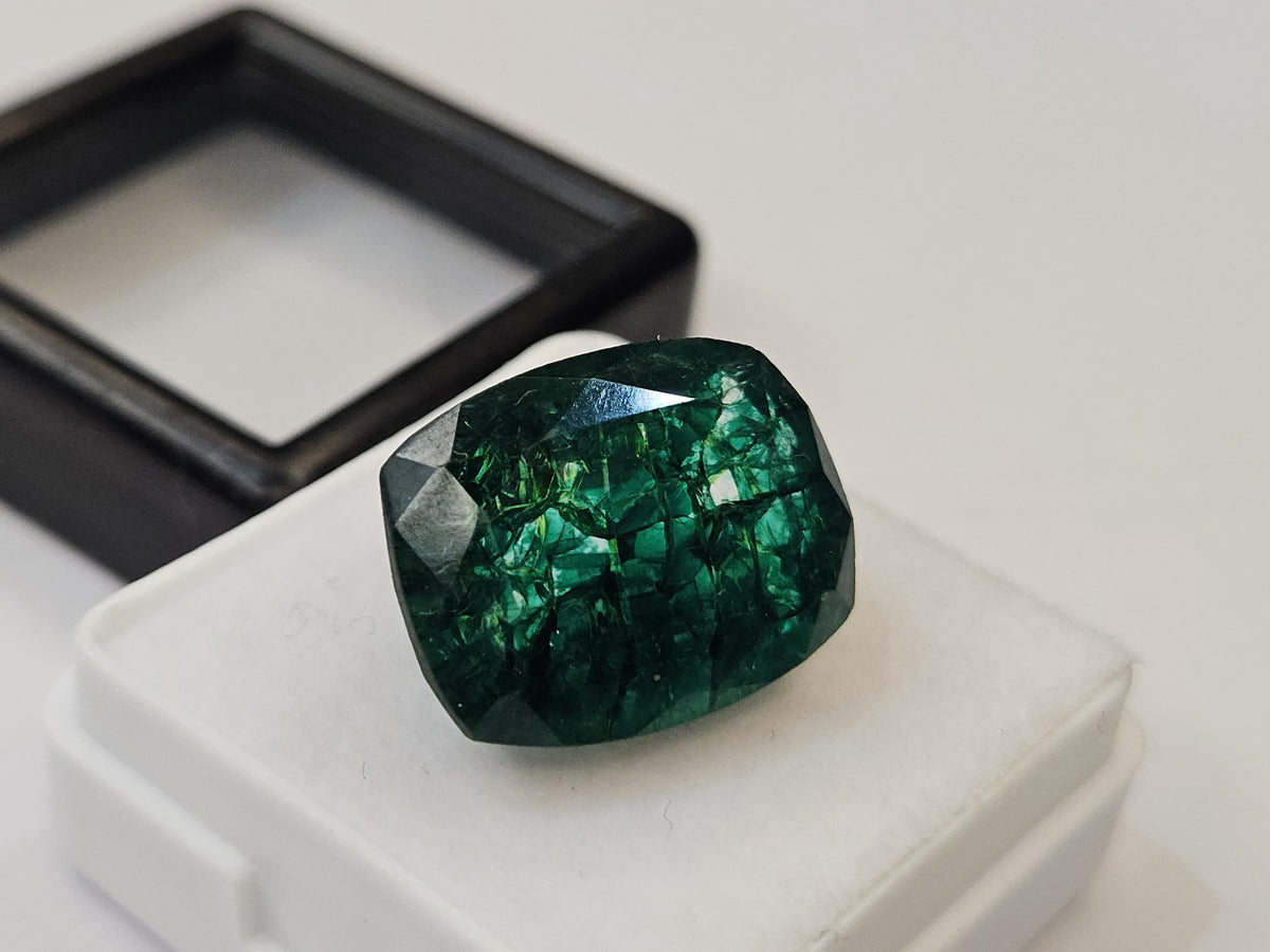 12-13 Ct Cushion Cut Emerald Gemstone | Natural Green Loose Stone for Rings