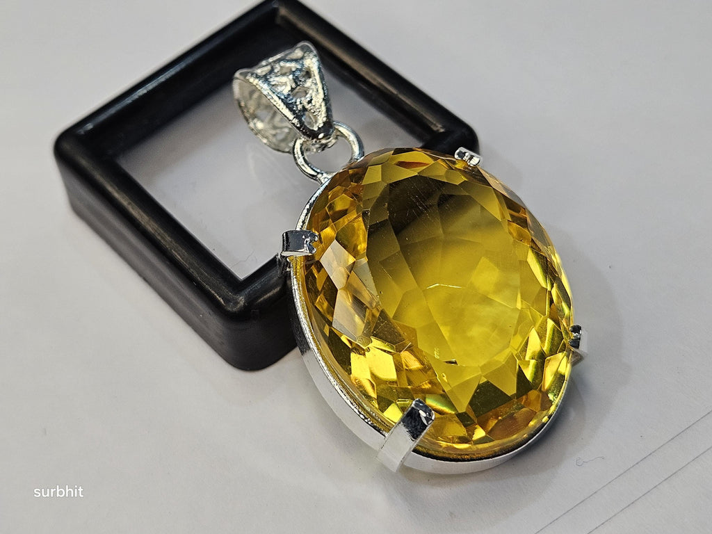 Yellow Pendant Topaz Oval Cut 67-69 Ct Lab-Created Loose Certified Gemstone
