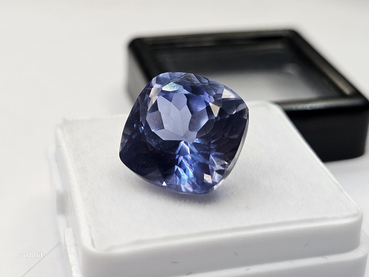 Cushion Cut Blue Tanzanite Gemstone, 12-13 Carat Loose Stone