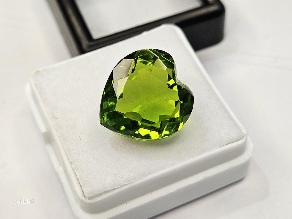 10+ Ct Natural Peridot – Heart Cut Loose Gemstone for Jewelry